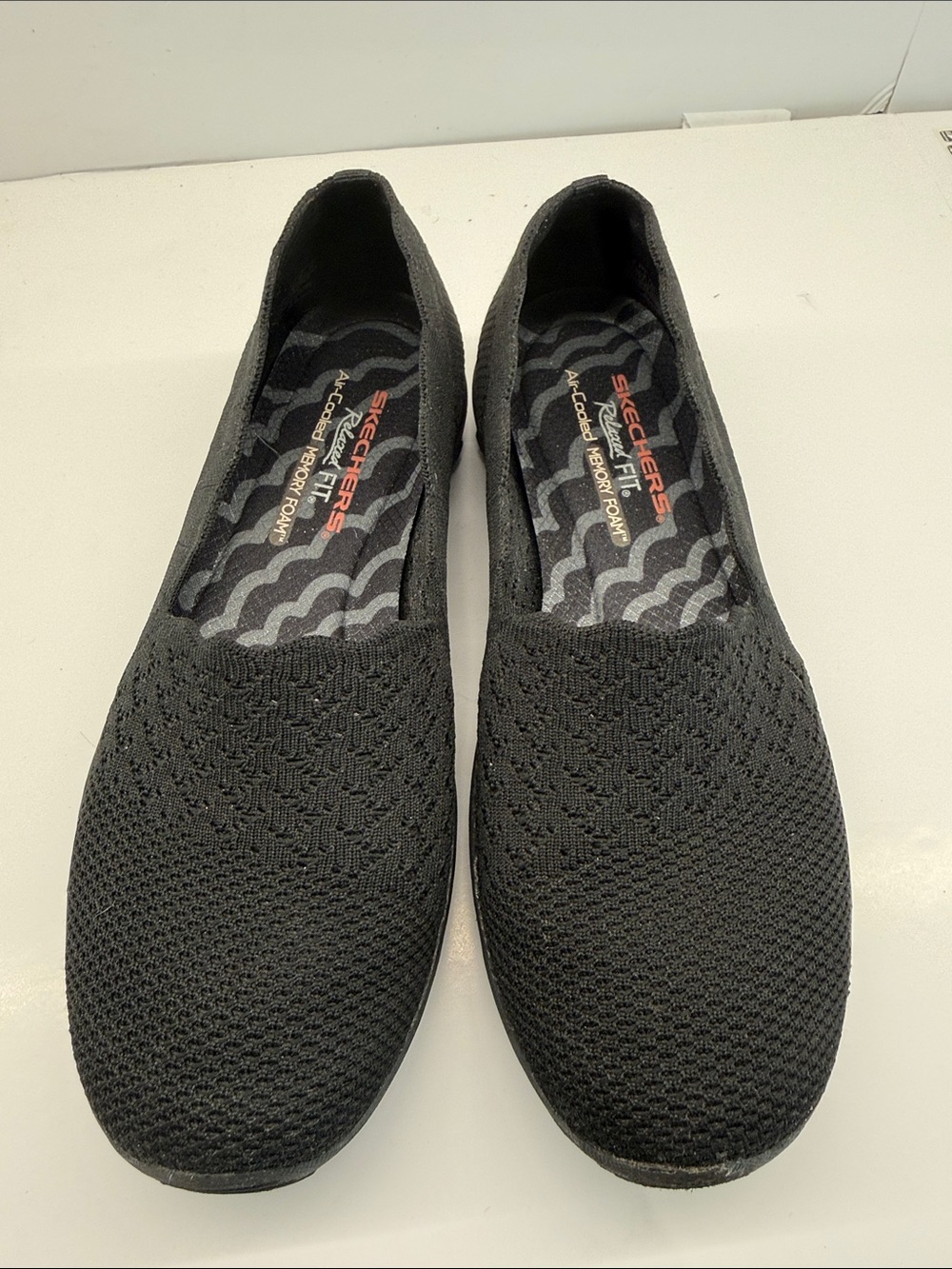 Skechers Black Knit Slip-On Comfort Shoes